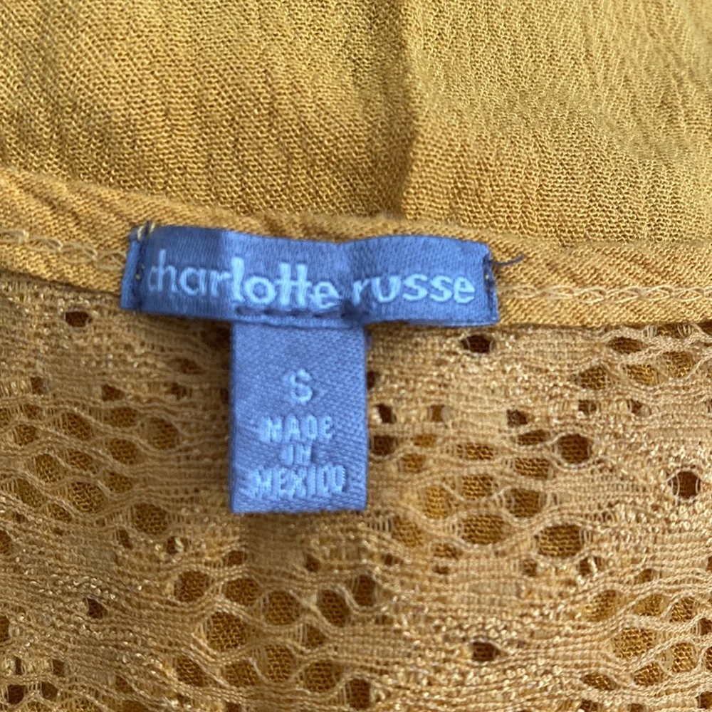 Long sleeve crop blouse, mustard color, Charlotte Russe S small